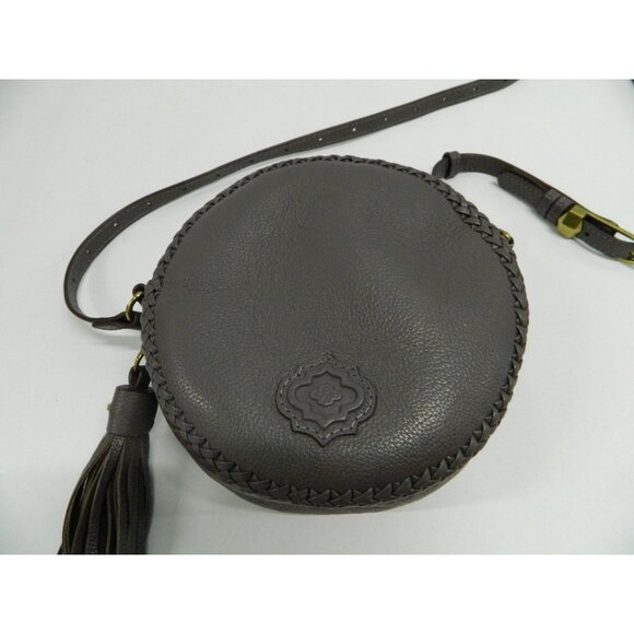 Oryany Kaye Round Whip Stitch Pebbled Leather Crossbody Bag Tassel & Adj Strap - Picture 8 of 16
